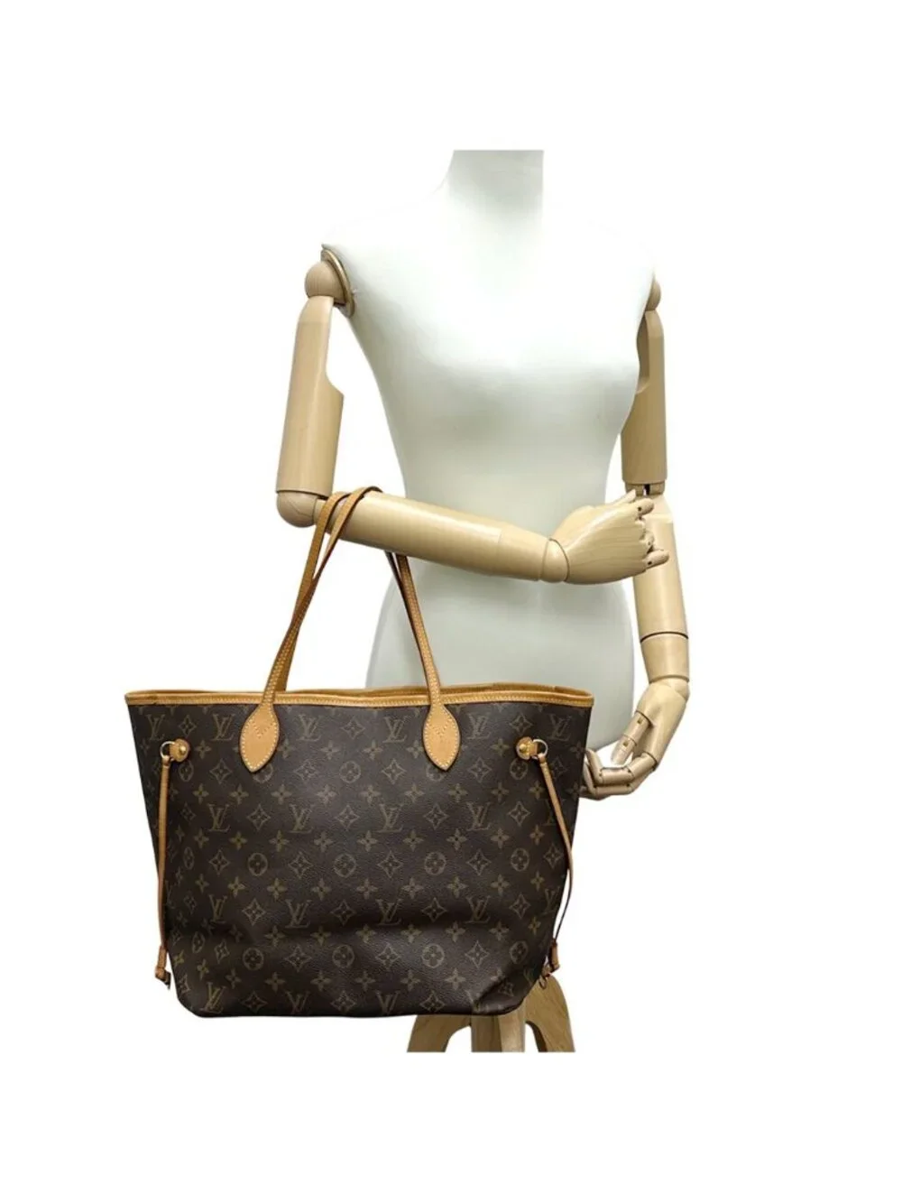 Louis Vuitton Monogram Tote Neverfull MM Brown Shoulder